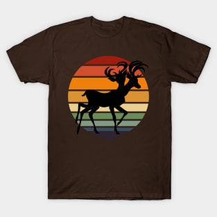 Mutated Deer Retro Sunset T-Shirt